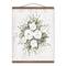 Sage And White Florals 16" x 20" Teak Hanging Canvas
